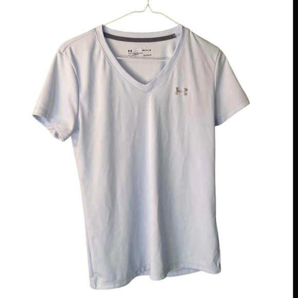 Under Armour Light Blue V-Neck T-Shirt - Picture 1 of 7